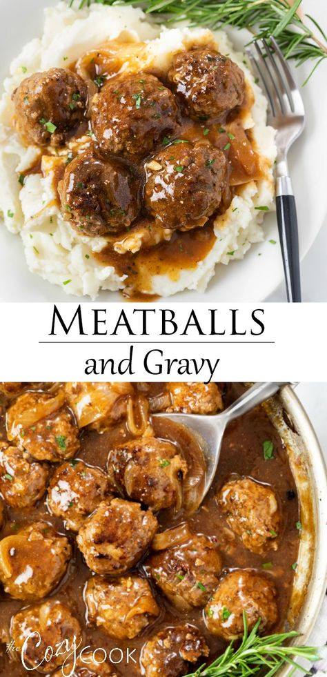 Meatballs And Gravy, Tender Meatballs, Resepi Biskut, Beef Ground, Meatball Recipes Easy, Beef Pasta, Brown Gravy, Dinner Easy, Beef Recipes Easy