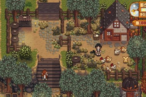 Stardew Farms, Stardew Valley Layout, Stardew Valley Tips, Stardew Valley Farms, Stardew Valley Fanart, Pixel Art Landscape, Farm Games, Farm Layout, Switch Nintendo