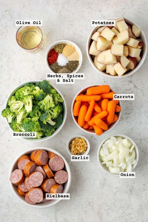 Easy Sheet Pan Sausage Dinner - Well Fed Baker Sheet Pan Vegetables And Sausage, Smoked Sausage Recipes One Pan, Sausage Potato Carrot Sheet Pan, Sheet Pan Polish Sausage And Veggies, Smoked Sausage Veggie Sheet Pan, One Sheet Sausage And Veggies, Sausage And Vegetable Sheet Pan, Sausage Broccoli Potato Sheet Pan, Family Sheet Pan Dinners