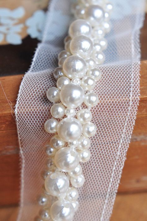 Pearl beaded lace trim bridal sash trim wedding Belt beaded Belt Pattern, Pearl Beading, Pearl Lace, Wedding Belt, Lace Accessories, Bead Embroidery Patterns, Belt Dress, Pearl And Lace, Bridal Sash