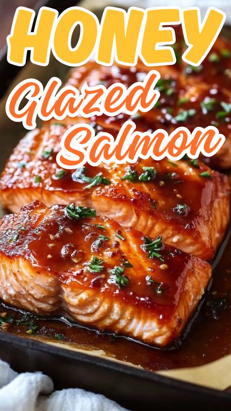 Honey Glazed Salmon Honey Crusted Salmon, Honey Chili Salmon, Thanksgiving Salmon Recipes Baked, Salmon Recipes Honey Glazed, Salmon And Brown Rice Recipes, Honey Glazed Shrimp Recipes, Honey Glaze Salmon Recipes, Honey Glaze For Salmon, Easy Salmon Fillet Recipes