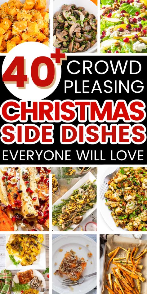 Christmas Party Side Dishes for a Crowd Easy Christmas Recipes Dinner, Vegetable Side Dishes Easy, Holiday Vegetable Side Dishes, Potluck Side Dishes Crowd Pleasers, Christmas Dinner Recipes Sides, Christmas Party Side Dishes, Christmas Side Dishes Recipes, Christmas Potluck Dishes, Christmas Meal Ideas