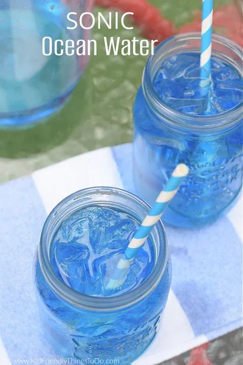 Sonic Ocean Water is a delicious and refreshing drink perfect for summertime. Easy to make and so refreshing. A great party drink or just for fun. www.kidfriendlythingstodo.com Sonic Ocean Water Recipe, Ocean Water Recipe, Ocean Water Drink, Sonic Ocean Water, Slow Cooker Drinks, Homemade Recipe Books, Kid Friendly Drinks, Fun Summer Drinks, Summertime Drinks