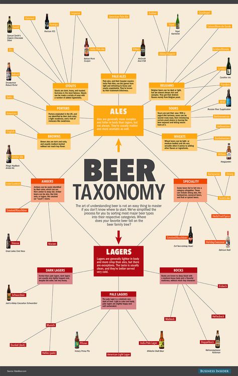 Everything you need to know about beer, in one chart #beer #beereducation  Read more: http://www.businessinsider.com/everything-you-need-to-know-about-beer-in-one-chart-2015-8#ixzz3iVptL6Qc Beer Chart, Beer Infographic, Beer Facts, Different Types Of Beer, Beer Types, Beer Guide, Types Of Beer, Ale Beer, Wheat Beer