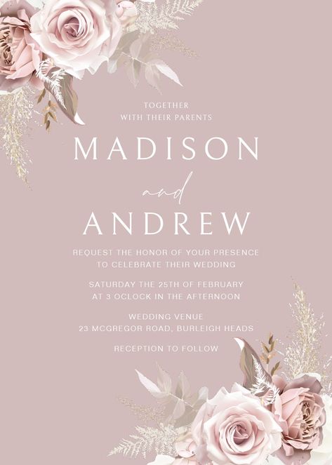 boho wedding invitations stunning boho dusty rose blush wedding invitation blush dusty rose wedding floral boho pink digital roses spring wedding #fyp Pink Boho Wedding Invitations, Online Wedding Invitations Design, Dusty Rose Wedding Theme, Dusty Pink Wedding Invitations, Pink Boho Wedding, Dusty Rose Wedding Colors, Boho Wedding Invitations, Blush Wedding Theme, Blush Wedding Invitation