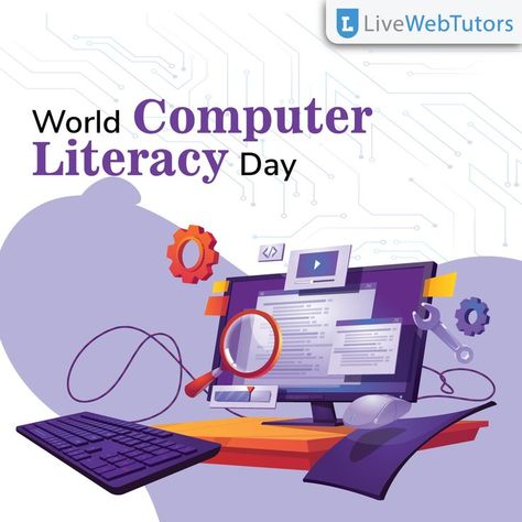 Computers are not only present, but also future, and without them, nothing would be possible. World Computer Literacy Day is today! #WorldComputerLiteracyDay #Techno #technology #computers Literacy Day Poster, World Computer Literacy Day, International Literacy Day, Computer Literacy, Literacy Day, Digital Literacy, Social Media Images, Cool Pictures Of Nature, Post Design