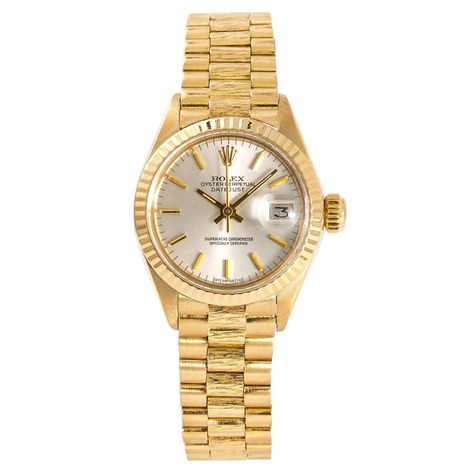 Rolex - Datejust 6917 Vintage Women Automatic 18 Karat Bark Watch Contemporary Yellow Gold Woman Rolex Watch Gold, Gold Rolex Women, Golden Watches, Rolex Boutique, Rolex Daytona Gold, Rolex Datejust Women, Rolex Datejust Ii, Golden Watch, Rolex Watches Women