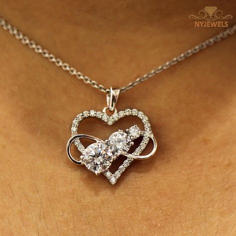 1 CT Simulated Diamond Heart Shaped Fancy Pendant, 14K White Gold Pendant, Diamond Elegant Jewelry Gift For Her, Heart Infinity Pendant #simulateddiamondpendant #fancypendant #heartshapedpendant #infinitypendant #roundcutpendant #heartpendant #heartinfinitypendant #14ksolidwhitegoldpendant #sterlingsilver #finejewelry #diamondjewelry #diamondpendant #handmadejewelry #anniversarygift #czpendant #lovependant #women'spendant #giftforher #finejewelry Fancy Pendant, Infinity Pendant, Pendant Diamond, White Gold Pendant, Infinity Heart, Heart Shaped Diamond, Elegant Jewelry, Diamond Heart, Diamond Pendant