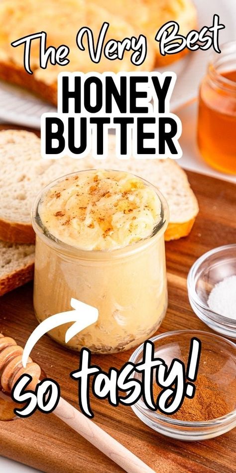 Easy Homemade Honey Butter Whataburger Honey Butter Recipe, How To Make Honey Butter, Flavored Honey Recipes, Cheddars Honey Butter Recipe, Honey Food Ideas, Christmas Cranberry Honey Butter, Sweet Butter Recipe, Diy Honey Butter, Homemade Honey Butter Recipe