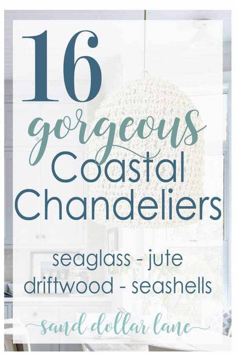 Have you been searching for the perfect coastal chandelier?  Coastal chandeliers are so trendy right now and I have rounded up my favorites for you! #coastaldecorating #coastallighting #coastalliving #chandelier #lighting #pendantlights #lightingoptions #beachylights #beachhousedecor #coastaldecor #coastalhome #sanddollarlane #remodeling Coastal Chandelier Dining Room, Beachy Chandelier, Chandelier Coastal, Coastal Kitchen Lighting, Coastal Chandeliers, Beach Chandelier, Coastal Light Fixtures, Coastal Pendant, Coastal Pendant Lighting