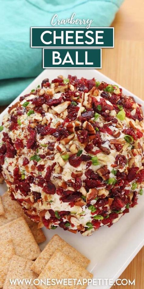 This Cranberry Cheese Ball might just become your new go-to! Packed with sweet-tart cranberries, creamy cheese, and a few secret ingredients, it’s one of those recipes that actually gets better the longer it sits. So, make it ahead of time, sit back, and watch your guests keep coming back for more! Bacon Cranberry Cheese Ball, Cranberry Cream Cheese Log, Cranberry Pecan Cheese Ball Recipes, Cranberry Cheeseball Recipes, Cranberry Cheese Ball Recipes Easy, Cranberry Cheese Ball, Cheeseball Recipes Easy, Chip Beef Cheeseball, Cranberry Cheeseball