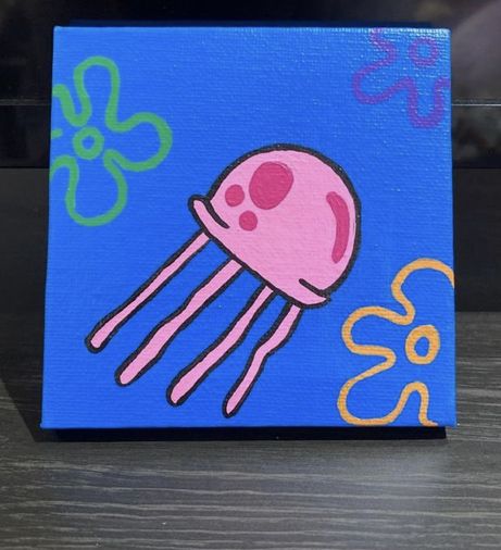 Cute Easy Paintings, Diy Canvas Art Easy, Disney Canvas Art, Acrylic Canvas Painting, Canvas Drawing, Small Canvas Paintings, Simple Canvas Paintings, Easy Canvas Art, Cute Canvas Paintings