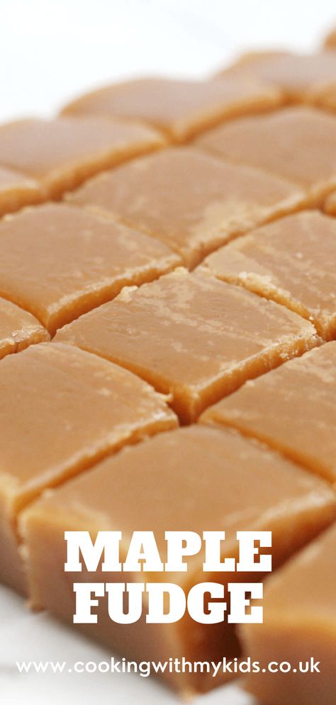 Maple fudge | Easy recipe | No boil | Cooking with my kids Fudge Condensed Milk, Maple Candy Recipe, Maple Dessert Recipes, Fudge Recipe Condensed Milk, Maple Fudge Recipes, Original Fantasy Fudge Recipe, Fantasy Fudge Recipe, Slow Cooker Fudge, Butterscotch Fudge