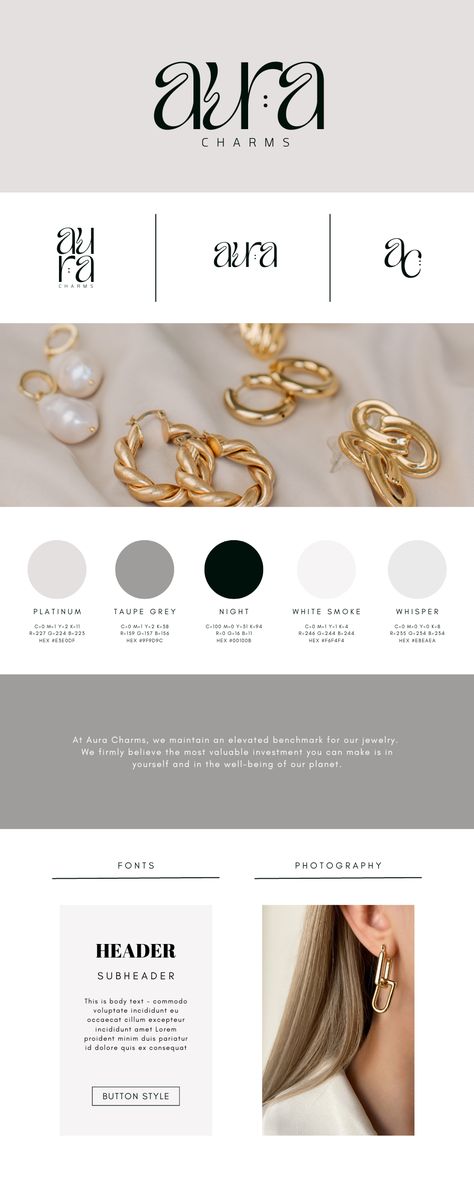 #graphicdesign Accessories Brand Identity, Silver Branding Design, Jewelry Logo Design Branding, Color Palette Jewelry Brand, Jewelry Branding Identity Color Palettes, Jewelry Brands Logo, Jewelry Brand Mood Board, Jewelry Business Branding, Jewellery Brand Identity