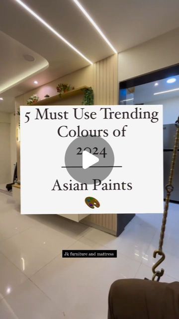 JK FURNITUR & MATTRESS on Instagram: "5 Most Use Trending Colours of 2024 🔥🔥 #InteriorStyling #interiordesigners #homedecor #homecolours #furnitureideas #interiorideas #colourideas #asianpaints #designer #jkfurnitureshop" Wall And Furniture Colour Combination, Asian Paints For Living Room, Living Room Wall Color Combination Ideas, Living Room Asian Paint Color Ideas, Asian Colour Combinations, Bedroom Asian Paint Colors, Asian Paint Bedroom Color Ideas, Asian Paints Living Room Colours, Wall Painting Colour Combination Living Rooms