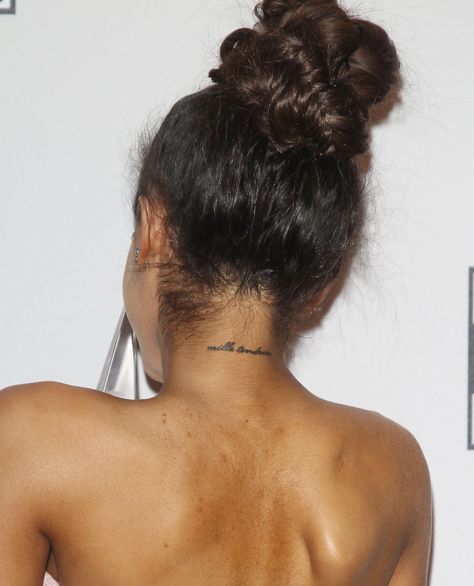 Ariana Grande Tattoos, Rib Tattoo Quotes, Grande Tattoo, Small Rib Tattoos, Tattoos On Side Ribs, Honeymoon Avenue, Ariana Grande Tattoo, Rib Tattoos For Women, Scar Tattoo