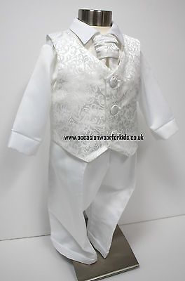 Baby Boys 4 Piece Christening Suit Christening Outfit Paisley Baby Blessing Dress, Baby Christening Dress, White Collar Shirt, Baby Boy Christening Outfit, Boys Formal Wear, Baby Boy Baptism Outfit, Boy Christening Outfit, Boy Baptism Outfit, Blessing Dress