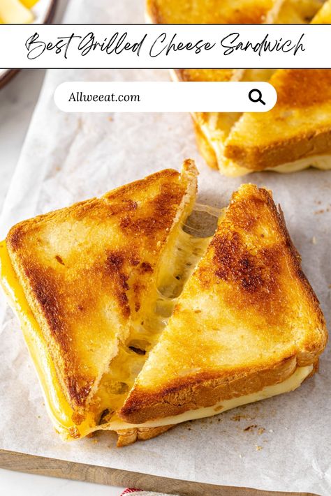 🧀🥪 Get ready for the ultimate comfort food with the Best Grilled Cheese Sandwich! Crispy, golden bread with gooey, melted cheese makes this classic sandwich an all-time favorite. Perfect for a quick lunch or snack, this easy-to-make recipe will take your grilled cheese game to the next level. Pair it with a bowl of tomato soup for the coziest meal! 🌟 #GrilledCheese #ComfortFood #EasyLunch #CheeseLovers #QuickRecipes #ClassicSandwich #MeltedCheese Basic Grilled Cheese Sandwich, 4 Cheese Grilled Cheese Sandwich, Best Bread For Grilled Cheese Sandwiches, Grilled Cheese And Jam Sandwich, The Ultimate Grilled Cheese, Party Grilled Cheese, Simple Grilled Cheese Sandwich, Artisan Grilled Cheese Sandwiches, Muenster Grilled Cheese