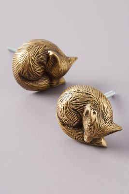 Sleeping Fox Knobs, Set of 2 | Anthropologie Montreal Apartment, House Moodboard, Unique Cabinet, Dresser Drawer Knobs, Cabinet Dresser, Unique Cabinets, Dresser Drawer, Ikea Diy, Mountain Cabin