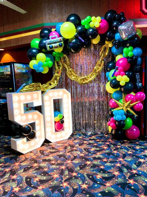 90s Party Ideas, 90s Party Decorations, Decades Party, 70s Party Theme, 80s Party Decorations, 80s Birthday Parties, Neon Birthday Party, 90s Theme Party, Disco Party Decorations