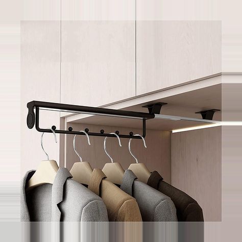 [Sponsored] TEMKIN Extendable Clothes Rail is a versatile storage solution that is perfect for organizing wardrobes, cupboards, and ceilings. It is designed to be adjustable and extendable, making it suitable for a variety of storage needs. The rail can be easily pulled out to provide extra hanging space when needed, and can be retracted to save space when not in use. The durable construction and sturdy design make it ideal for storing heavy clothing items such as coats or suits. With 8 adjustable #wardrobeorganisation Organisation Wardrobe, Hanging Clothes Rail, Wardrobe Rail, Hanging Wardrobe, Coat Storage, Closet Rack, Space Saving Hangers, Wardrobe Organisation, Wardrobe Clothes