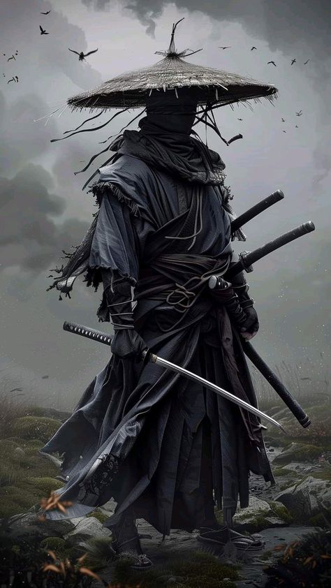 Guerriero Samurai, Ronin Samurai, Japanese Art Samurai, Warrior Concept Art, Samurai Wallpaper, Image Moto, Warriors Wallpaper, Dark Fantasy Artwork, Motif Art Deco