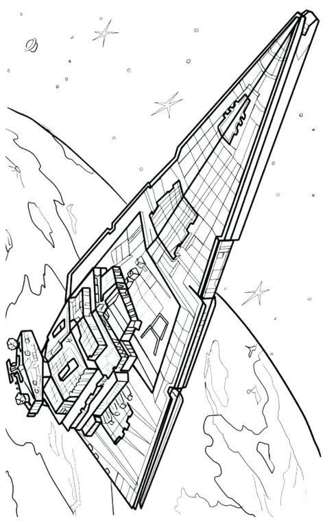 Interdictor Star Destroyer, Ship Coloring Pages, Star Wars Coloring Sheet, Spaceship Drawing, Star Wars Painting, Minecraft Coloring Pages, Star Coloring Pages, Star Wars Spaceships, Star Wars Drawings