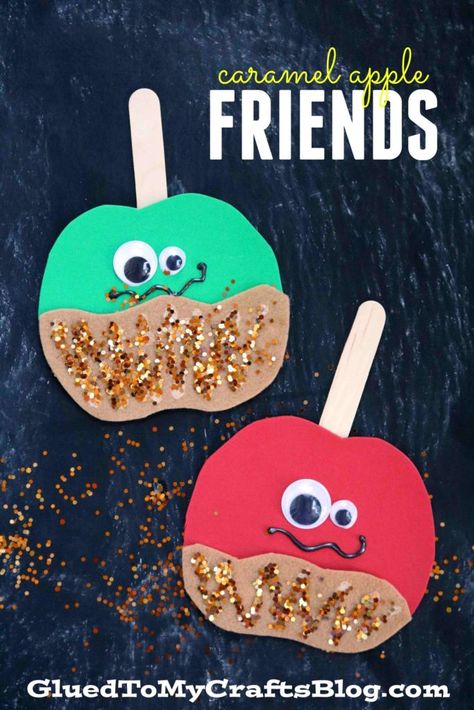 Carmel Apple Crafts Preschool, Caramel Apple Craft, Apple Sensory, Daycare Art, Early Preschool, September Crafts, November Crafts, October Crafts, Apple Craft