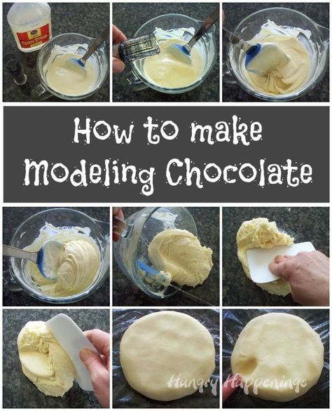 Modeling Chocolate Recipe (candy clay or chocolate clay) Modeling Chocolate Recipes, Chocolate Candy Recipes, Modelling Chocolate, Modeling Chocolate, Chocolate Decorations, Icing Recipe, Cake Decorating Tutorials, Cake Decor, Cake Decorating Tips