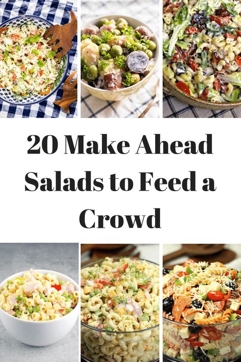 20+ of the BEST Make Ahead Salads for a Crowd- Fantabulosity Cheap Side Dishes, Salad For A Crowd, Crowd Recipes, Salad Recipes For Parties, Potluck Salad, Make Ahead Salads, Salads For A Crowd, Salads Recipes, Potluck Dishes