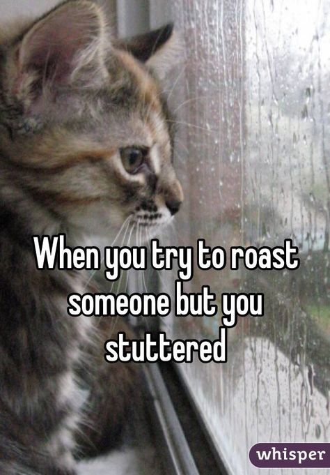 "When you try to roast someone but you stuttered" Stutter Quote, Roast Someone, How To Roast Someone, Period Problems Funny, Roasting Someone, Whisper App Confessions, Period Problems, Whisper App, Relatable Stuff