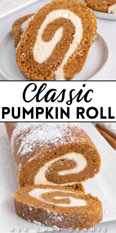 Roll With Cream Cheese Filling, Pumpkin Cream Cheese Roll, Marin Kitagawa Icon, Classic Fall Desserts, Pumpkin Roll Cake, Pumpkin Rolls Recipe, Cream Cheese Rolls, Cake Roll Recipes, Pumpkin Roll