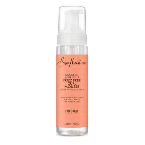 SheaMoisture Curl Mousse Coconut and Hibiscus for Frizz Control Styling Mousse with Shea Butter 7.5 oz Coconut Hibiscus, Curl Mousse, Enhance Natural Curls, Frizz Free Curls, Styling Mousse, Curl Definition, Shea Moisture, Frizz Free Hair, Hair Mousse