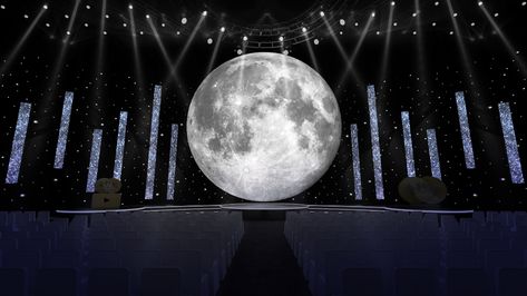 MOON on Behance Moon Concert Stage, Moon Stage Design, Lunar Decor, Es Devlin, Moon Stages, Udaipur Wedding, Big Moon, Spiderman Art Sketch, Stage Set Design