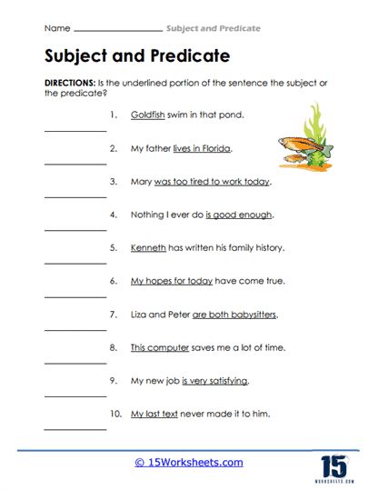 Subject-Predicate Showdown Worksheet - 15 Worksheets.com Predicate And Subject, Subject And Predicate Worksheet, Subject Predicate, Holiday Science, Modern Wedding Ceremony, Kindergarten Social Studies, Subject And Predicate, Lions Photos, Color Worksheets