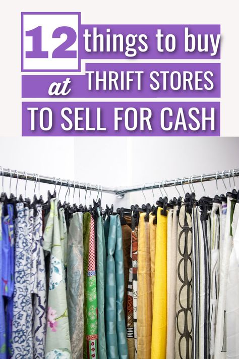 What to look for at thrift stores to make money from used items.How to flip thirft store finds for money. Make Money by buying used items on eBay or at thrift stores and reselling them for a profit. Learn the most valuable things to buy on eBay to resell for a profit Brands To Look For At Thrift Stores, Resale Shop Ideas Thrift Stores, Thrift Reselling, Thrifting Hacks, Thrift Business, Reselling Thrift Store Finds, Thrift Flipping, Thift Store, Garage Sale Tips