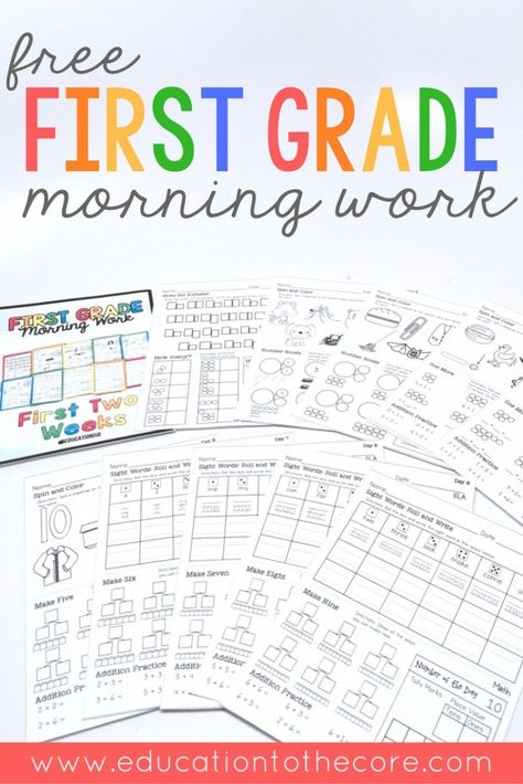 Back To School Morning Routine, Morning Meeting Ideas, First Grade Morning Work, Back To School Morning, First Grade Curriculum, Number Sense Activities, Meeting Ideas, School Morning, Teacher Freebies