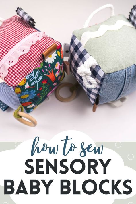 Sensory Blocks Diy, Diy Blocks For Kids, Baby Toys 3-6 Months Diy, Diy Crinkle Toy Baby, Diy Baby Crafts Handmade Gifts, Home Made Baby Gifts Ideas, Homemade Toddler Toys, Diy Montessori Toys 0-3 Months, Quilted Baby Gifts