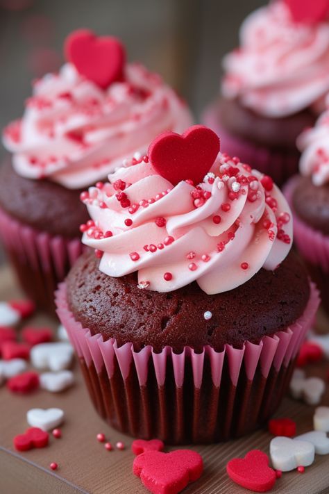 Delight in our Valentine's Day Cupcakes recipe, ideal for kids and grown-ups. These cupcakes are easy, cute, and feature creative yet simple decorations paired with tasty flavors. They're excellent for anyone looking for aesthetically pleasing and delicious treats. Browse ideas from straightforward to advanced to make everyone happy. Visit SimplyCalledFood.com for the entire Valentine's Day Cupcakes recipe and more simple and creative ideas for kids and Valentine's desserts. Cute Cupcake Decorating Ideas Simple, Cupcakes Simple Decoration, Valentine S Day Cupcakes, Easy Cupcake Decorating Ideas Simple, Cupcakes Decoration For Kids, Easy Cupcake Designs, Valentines Baking Ideas, Valentines Bakes, Cute Cupcake Designs