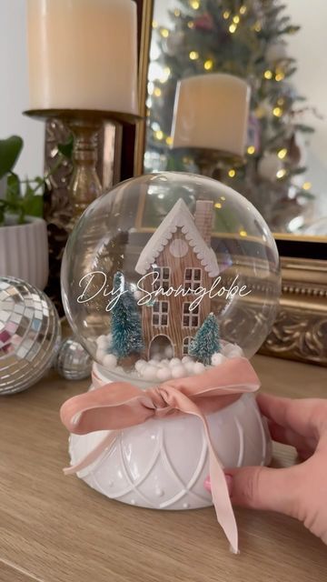 Halie on Instagram: "This DIY Snowglobe is so precious! This would make the perfect gift! Comment “link” to get everything or similar sent to your DMs 💌#whimsicalchristmas #whimsical #" Snow Globe Ideas Christmas, Diy Snowglobe Ideas, Bowling Decorations, Snowglobe Diy, Custom Made Snow Globe, Snow Globes Diy, Snowglobe Craft, Personalized Snow Globes, Whimsical Snow Globe