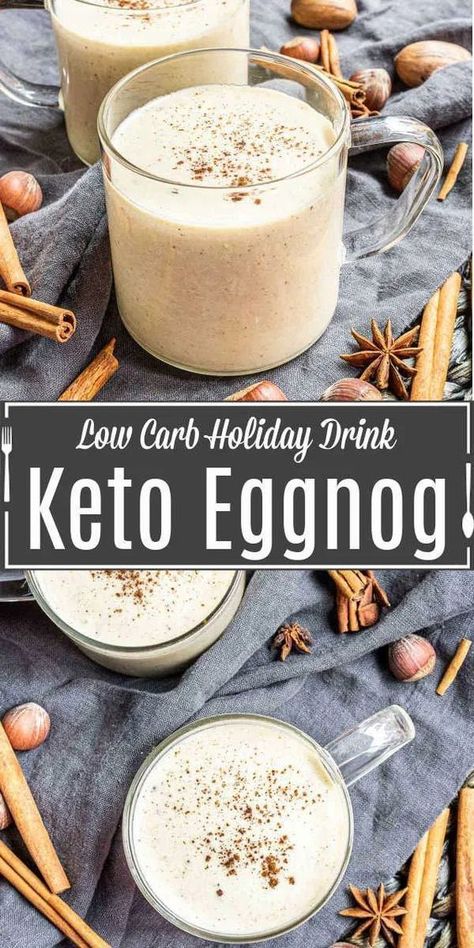 Keto Eggnog is a rich and creamy low carb version of a classic holiday cocktail (with alcohol or non-alcoholic versions). This recipe from Home. Made. Interest. is what Christmas dreams are made of. This homemade eggnog is keto and only 1 net carb per serving! Add it to your Christmas dinner as a Christmas cocktail, or serve it as a New Year's Eve drink. Keto Eggnog, Keto Beverages, Cocktail Christmas, Low Carb Holiday, Homemade Eggnog, Hosting Ideas, Keto Drinks, Keto Holiday, Keto Christmas