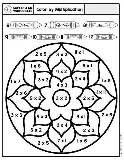 Multiplication Color By Number, Printable Multiplication Worksheets, Math Coloring Worksheets, Multiplication Activities, 4th Grade Math Worksheets, 3rd Grade Math Worksheets, Multiplication Practice, Math Sheets, Multiplication Games