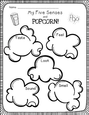 mrs. prince & co.: FIVE SENSES WITH POPCORN {FREEBIE} 5 Senses Preschool, Five Senses Preschool, 5 Senses Activities, Senses Preschool, My Five Senses, Senses Activities, 1st Grade Science, First Grade Science, 5 Senses