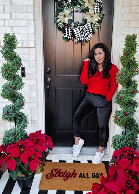 Casual lounge holiday outfit idea in the softest petite friendly velvet joggers ever! Velvet joggers size xs (fits TTS) Henley top (similar linked) Platform sneakers size 35 http://liketk.it/33DXU #liketkit #LTKstyletip #LTKunder50 #LTKgiftspo #LTKcurves #ltkholidaystyle #ltkholidayathome winter outfit, christmas outfit, holidays at home, comfy outfit @liketoknow.it Home Comfy Outfit, Velvet Joggers Outfit, Winter Outfit Christmas, Holiday Outfits Winter, Velvet Joggers, Outfit Christmas, Joggers Outfit, Comfy Outfit, Holiday Outfit