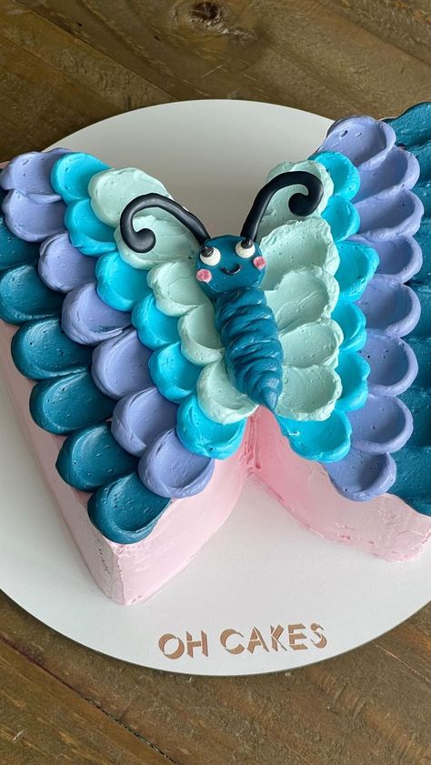 Toddler Birthday Cakes, Butterfly Birthday Cakes, 5th Birthday Cake, 4th Birthday Cakes, Butterfly Birthday Party, Butterfly Cake, 3rd Birthday Cakes, Easy Birthday, Simple Birthday Cake