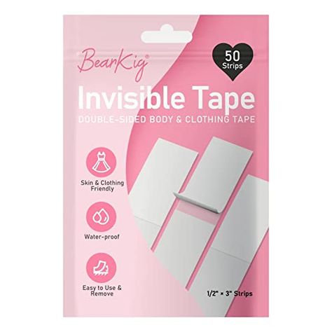 Amazon.com: 50-Strips Double-Sided Tape for Fashion, Tape for Clothes, BearKig Fabric Tape for Women Clothing and Body, All Day Strength Tape Adhesive, Invisible and Clear Tape for Sensitive Skins : Office Products Tape Fashion, Clothing Tape, Clothes Fabric, Fashion Tape, Clear Tape, Kinds Of Colors, Fabric Tape, Double Sided Tape, Metal Pins