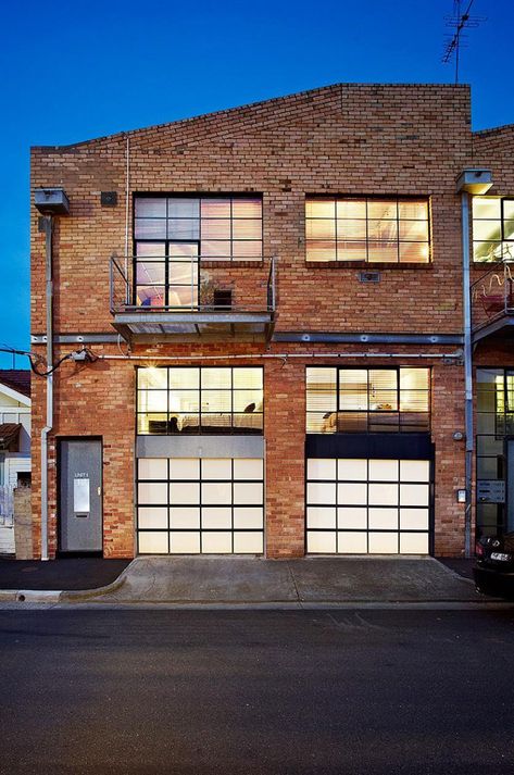 Two Story Warehouse Conversion in Abbotsford | HomeDSGN Warehouse Apartment, Converted Warehouse, Warehouse Loft, Warehouse Living, Metal Windows, Firefighter Paramedic, Warehouse Conversion, Property Renovation, Warehouse Home