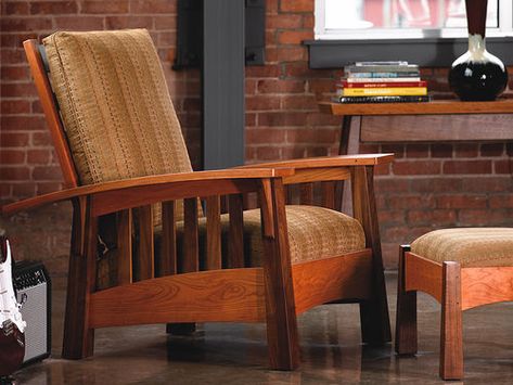 Stickley Furniture Plans, Wood Sofa Design, Morris Chair Plans, Craftsman Chair, Style Sectional Sofa, Craftsman Style Furniture, Rustic Dining Room Table, Morris Chair, Stickley Furniture