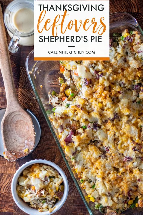 Tuck this tasty idea away to use up all of those leftovers! This Thanksgiving Leftovers Shepherd's Pie takes about 10 min to throw together! Leftover Turkey Shepherds Pie Recipe Thanksgiving Leftovers, Thanksgiving Shepherds Pie, Thanksgiving Leftover Shepherd's Pie, Turkey Shepherds Pie Recipe Leftover, Thanksgiving Shepherds Pie Recipe, Thanksgiving Casserole Leftovers, Thanksgiving Leftover Pie, Leftover Thanksgiving Casserole, Thanksgiving Left Overs