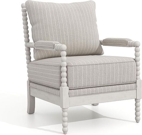 Amazon.com: 24/7 Shop at Home Antanette Farmhouse Fabric Upholstered Accent Chair with Removable Cushion for Living Room, Bedroom, Home Office, Antique White and Stripes Pattern : Home & Kitchen Coastal Accent Chairs, Striped Armchair, Farmhouse Fabric, Upholstered Accent Chairs, Swivel Barrel Chair, Wood Arm Chair, Accent Arm Chairs, Furniture Of America, Upholstered Arm Chair